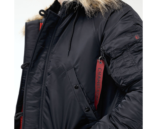 Куртка Аляска чоловіча зимова Slim Fit N-3B Black, Розмір: 64-66 (XXXL), зображення 8