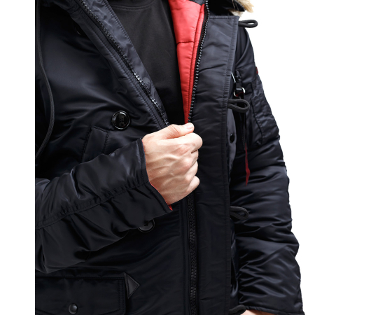Куртка Аляска чоловіча зимова Slim Fit N-3B Black, Розмір: 64-66 (XXXL), зображення 9