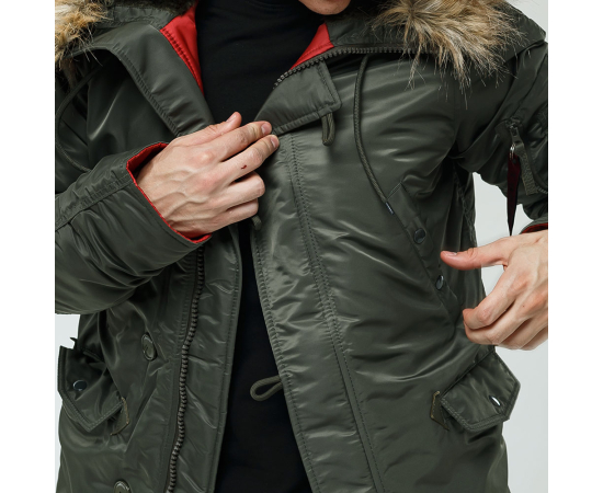 Мужская куртка Аляска Slim Fit N-3B Olive, Размер: 44-46 (S), фото 9 Мужская куртка Аляска Slim Fit N-3B Olive, Размер: 44-46 (S), фото 9