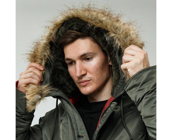 Чоловіча куртка Аляска Slim Fit N-3B Olive, Розмір: 64-66 (XXXL), зображення 6