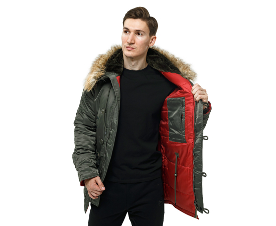 Мужская куртка Аляска Slim Fit N-3B Olive, Размер: 44-46 (S), фото 4 Мужская куртка Аляска Slim Fit N-3B Olive, Размер: 44-46 (S), фото 4