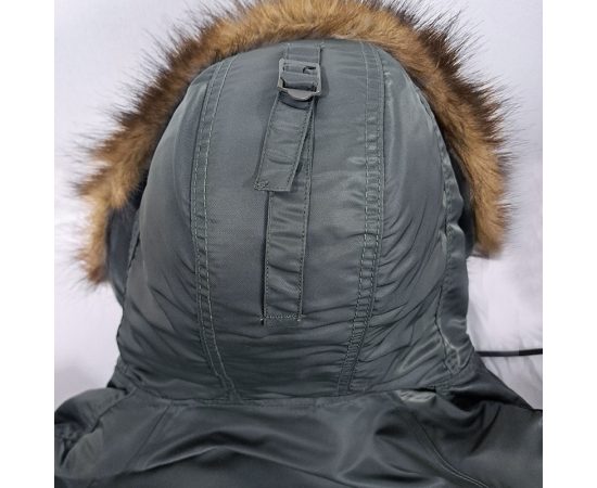 Сіра чоловіча куртка Аляска Slim Fit N-3B Gray подовжена, Розмір: 40-42 (XS), зображення 29