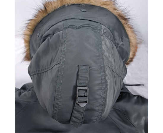 Сіра чоловіча куртка Аляска Slim Fit N-3B Gray подовжена, Розмір: 64-66 (XXXL), зображення 30