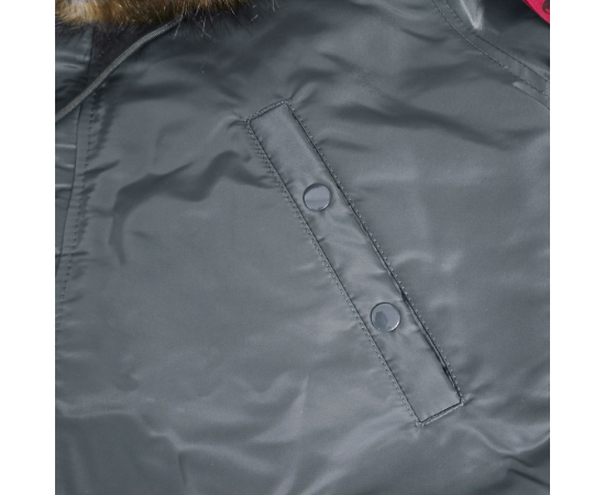 Сіра чоловіча куртка Аляска Slim Fit N-3B Gray подовжена, Розмір: 56-58 (XL), зображення 20