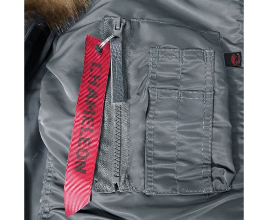 Сіра чоловіча куртка Аляска Slim Fit N-3B Gray подовжена, Розмір: 48-50 (M), зображення 23