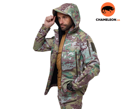 Демисезонная мужская куртка для охоты Soft Shell Spartan Util Cam, Розмір: 56-58 (XL)