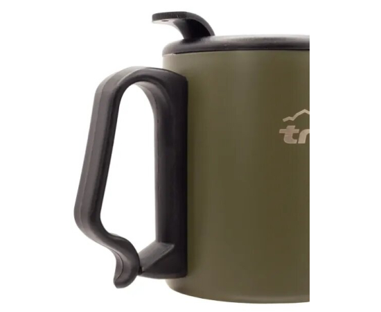 Термокружка с поилкою и защелкой 350мл Tramp Olive, фото 3
