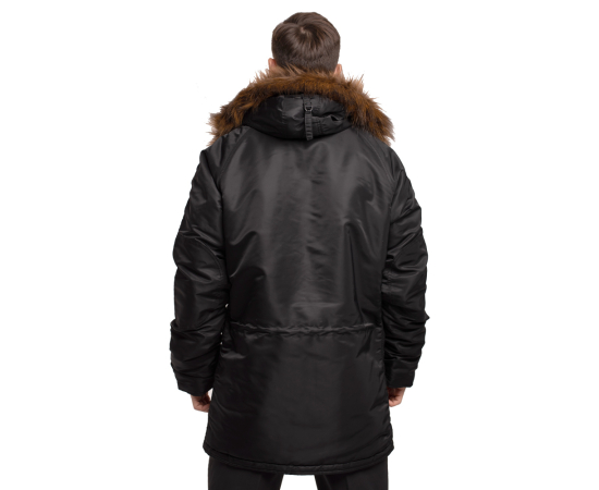 Черная зимняя куртка Аляска N-3B Black мужская удлиненная, Размер: 40-42 (XS), фото 7