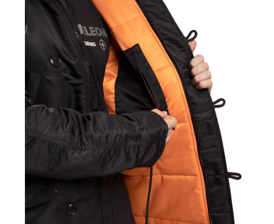 Чорна зимова куртка Аляска N-3B Black чоловіча подовжена, Розмір: 52-54 (L), зображення 9