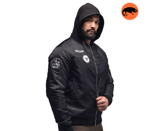 Куртка MA-1 hooded light Black, Размер: 64-66 (XXXL), фото 2