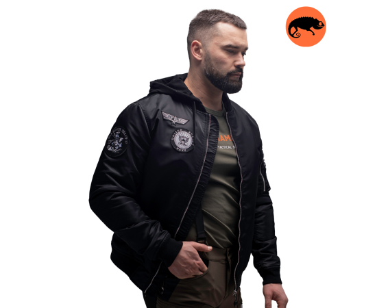 Куртка MA-1 hooded light Black, Размер: 56-58 (XL), фото 4