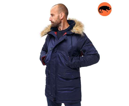 Чоловіча куртка Аляска синя Slim Fit N-3B Navy, Розмір: 56-58 (XL)