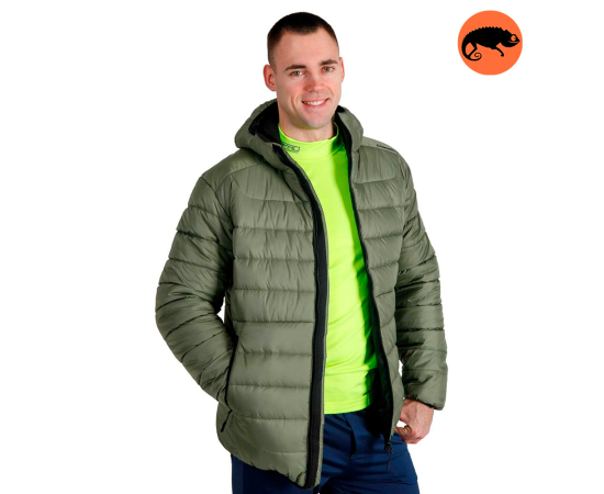 Чоловіча стьобана куртка з капюшоном Maximus Olive, Розмір: 56-58 (XL)