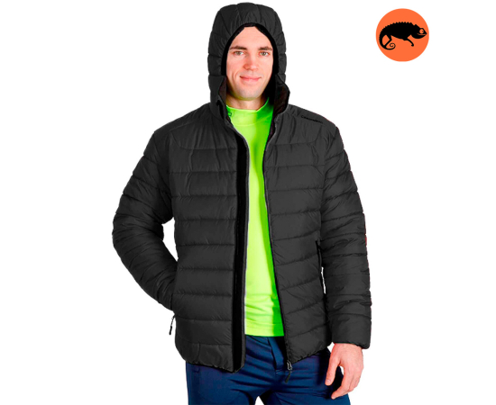 Стеганая куртка мужская с капюшоном Maximus Black черная, Размер: 60-62 (XXL)