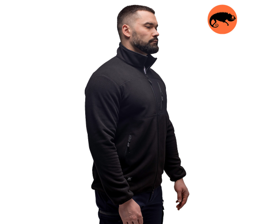 Демисезонная мужская кофта флисовая черная Stratus Black, Размер: 56-58 (XL), фото 2