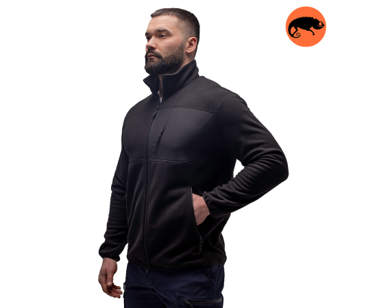 Демісезонна чоловіча кофта флісова чорна Stratus Black, Розмір: 44-46 (S), зображення 3