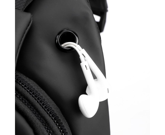 Сумка плечова с USB-портом водонепроникна Black, зображення 9