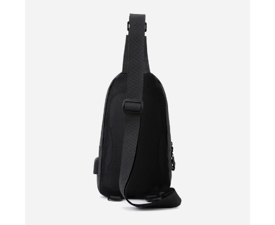 Сумка плечова с USB-портом водонепроникна Black, зображення 3