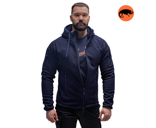 Чоловіча флісова куртка з капюшоном Viking Navy, Розмір: 56-58 (XL), зображення 2