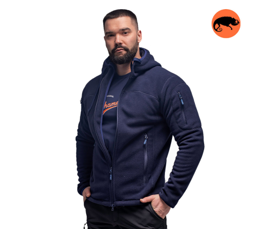 Мужская флисовая кофта с капюшоном Viking Navy, Размер: 40-42 (XS)