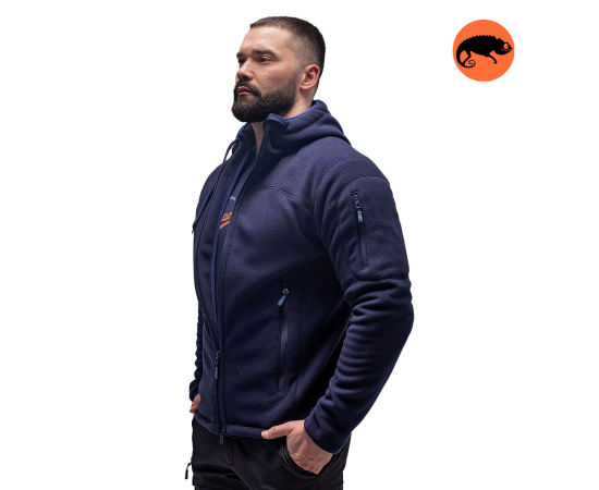 Чоловіча флісова куртка з капюшоном Viking Navy, Розмір: 64-66 (XXXL), зображення 3