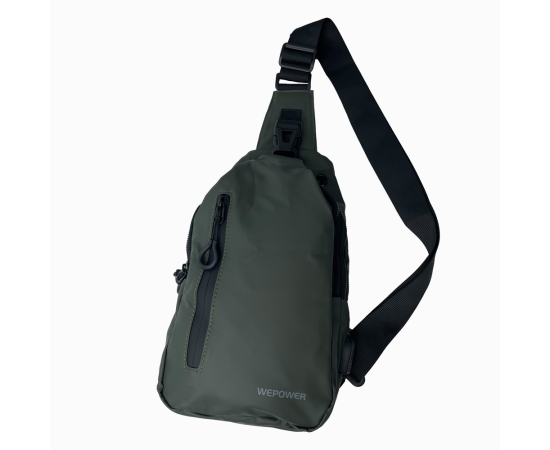 Сумка плечова с USB-портом водонепроникна green, зображення 2