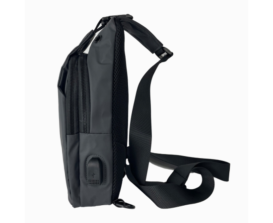 Сумка плечова с USB-портом водонепроникна grey, зображення 5