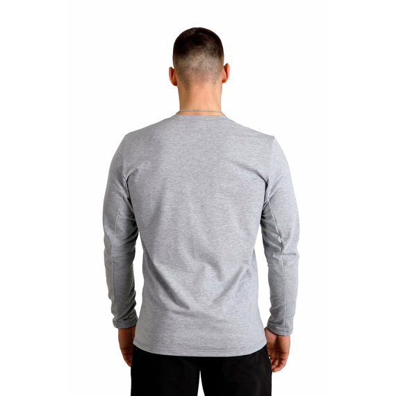Сіра Футболка Лонгслів Чоловічий Long Sleeve Gray, Розмір: 56-58 (XL), зображення 3
