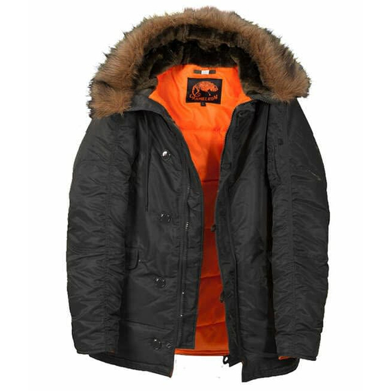 Чорна зимова куртка Аляска N-3B Black чоловіча подовжена, Розмір: 52-54 (L), зображення 14