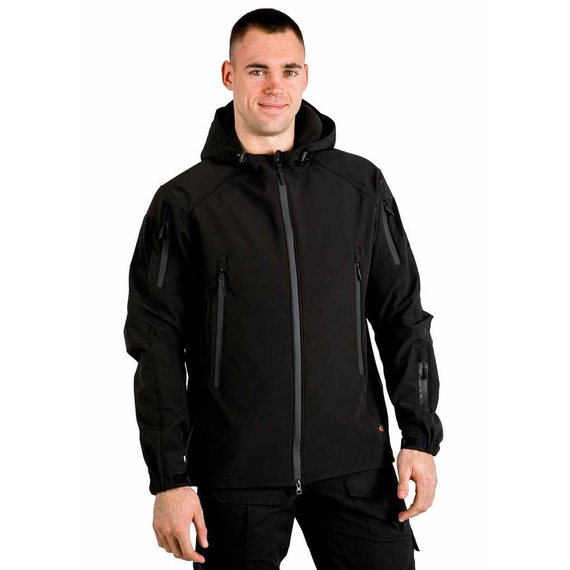 Тактическая куртка Soft Shell Spartan Police Black черная с капюшоном, Размер: 48-50 (M), фото 12