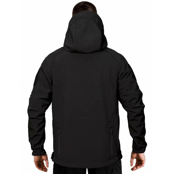 Тактическая куртка Soft Shell Spartan Police Black черная с капюшоном, Размер: 40-42 (XS), фото 15