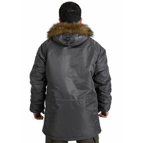 Серая мужская куртка Аляска Slim Fit N-3B Gray удлиненная, Размер: 48-50 (M), фото 10