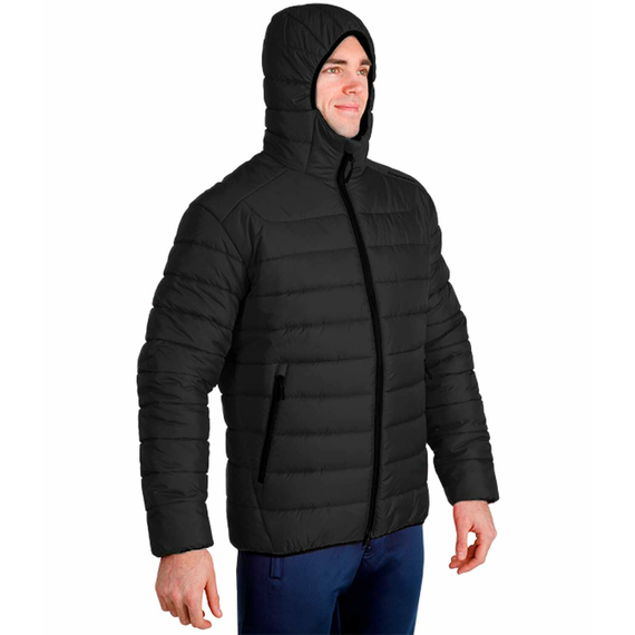 Стьобана куртка чоловіча з капюшоном Maximus Black чорна, Розмір: 56-58 (XL), зображення 4