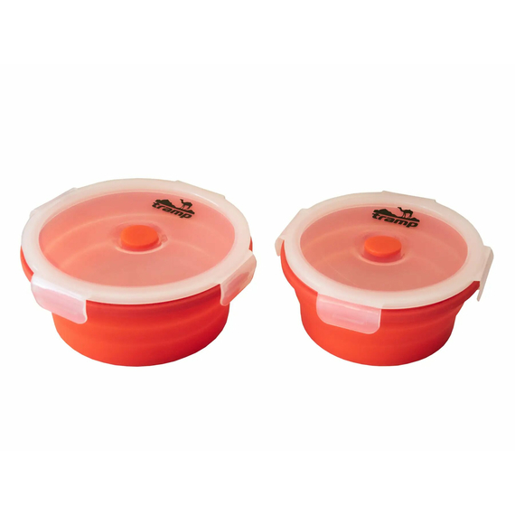Контейнер TRAMP складной силиконовый с крышкой защелкой 800 мл Оранжевый, фото 3