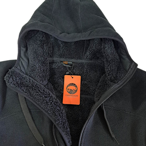 Чоловіча чорна флісова куртка з капюшоном Viking Black, Розмір: 48-50 (M), зображення 10