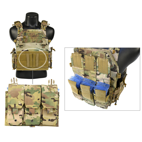 Жилет тактический плитоноска Multicam с тройным подсумком, фото 10