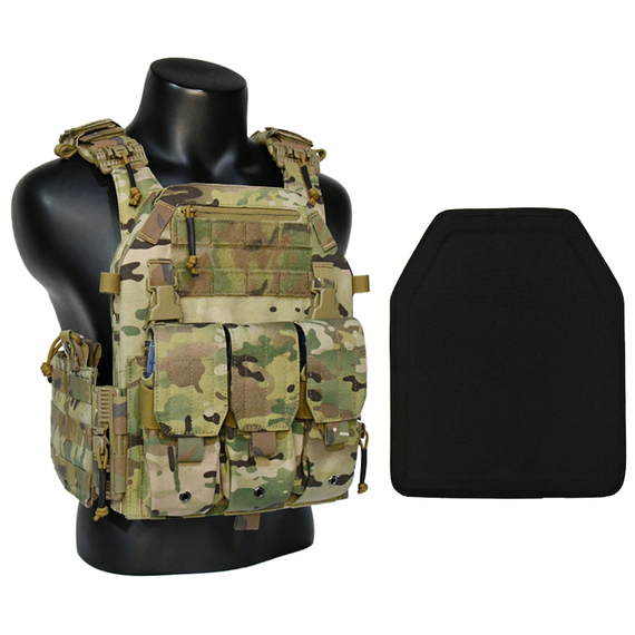 Жилет тактический плитоноска Multicam с тройным подсумком, фото 14