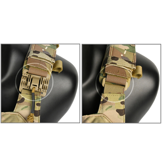 Жилет тактический плитоноска Multicam с тройным подсумком, фото 8