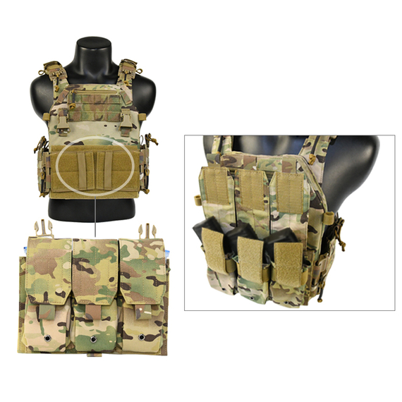 Жилет тактический плитоноска Multicam с тройным подсумком, фото 9