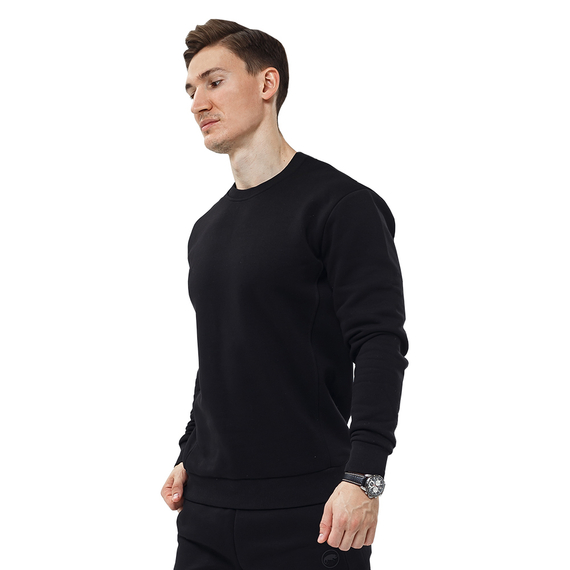 Черный свитшот мужской Warm Black, Размер: 44-46 (S), фото 5