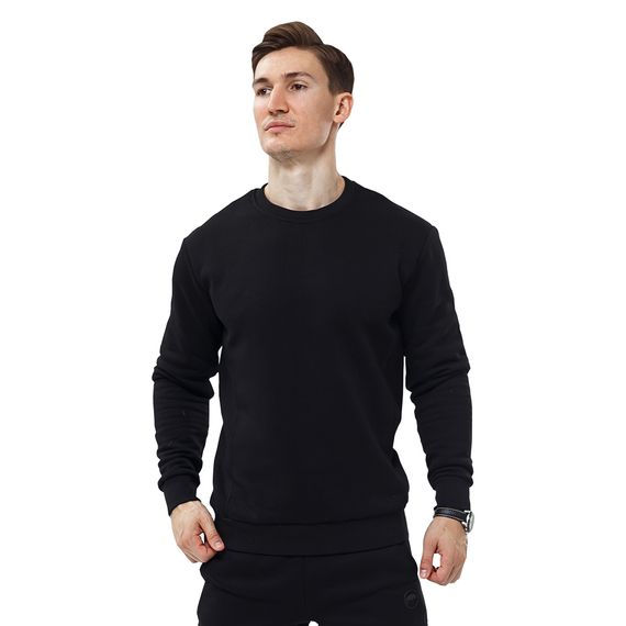 Черный свитшот мужской Warm Black, Размер: 44-46 (S), фото 3