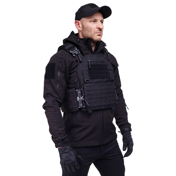 Тактическая куртка Soft Shell Spartan Police Black черная с капюшоном, Размер: 52-54 (L), фото 10