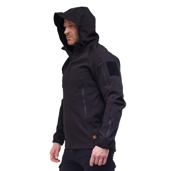 Тактическая куртка Soft Shell Spartan Police Black черная с капюшоном, Размер: 48-50 (M), фото 7