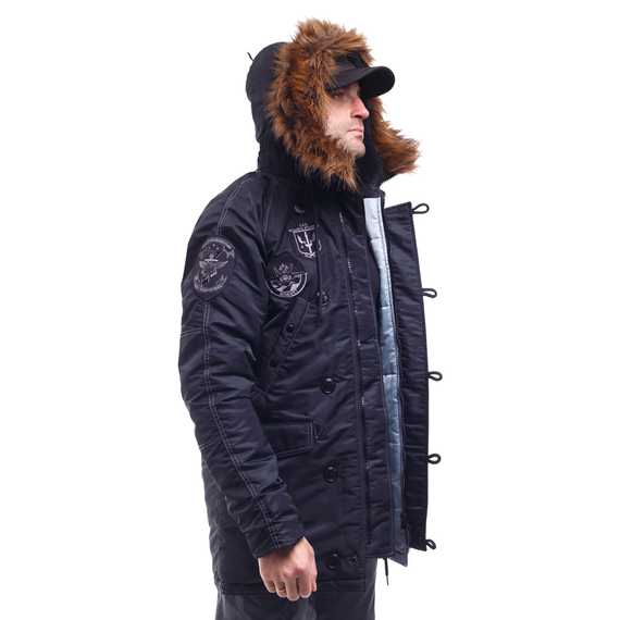 Зимова куртка Аляска чоловіча чорна N-3B Top Gun Black, Розмір: 56-58 (XL), зображення 2