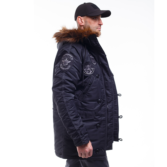 Зимняя куртка Аляска мужская черная N-3B Top Gun Black, Размер: 60-62 (XXL), фото 4