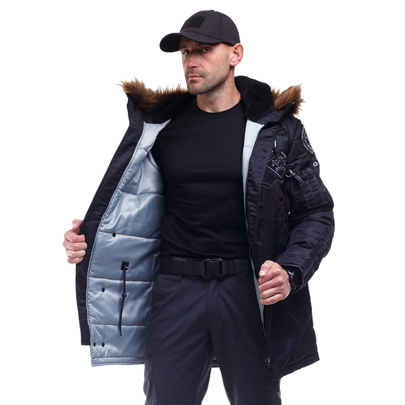 Зимняя куртка Аляска мужская черная N-3B Top Gun Black, Размер: 40-42 (XS), фото 5