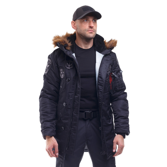 Зимняя куртка Аляска мужская черная N-3B Top Gun Black, Размер: 48-50 (M), фото 8