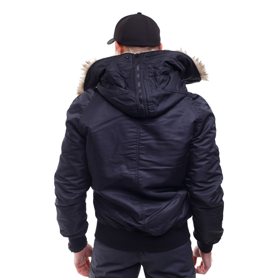 Зимняя куртка бомбер мужская N-2B Slim Black черная, Размер: 44-46 (S), фото 10