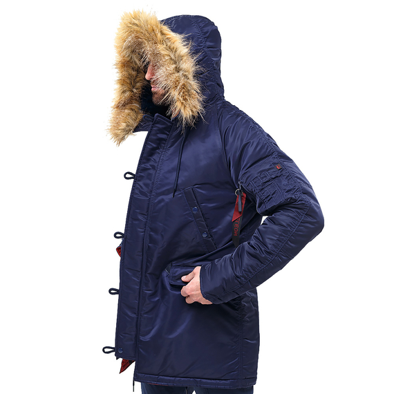 Чоловіча куртка Аляска синя Slim Fit N-3B Navy, Розмір: 52-54 (L), зображення 2