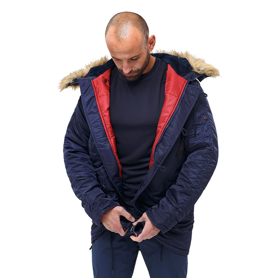 Чоловіча куртка Аляска синя Slim Fit N-3B Navy, Розмір: 52-54 (L), зображення 4
